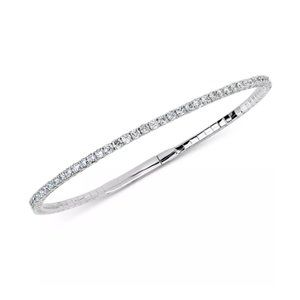 1.25 Ct. tw. Round Cut Diamond Tennis Bracelet 7" 14K White Gold